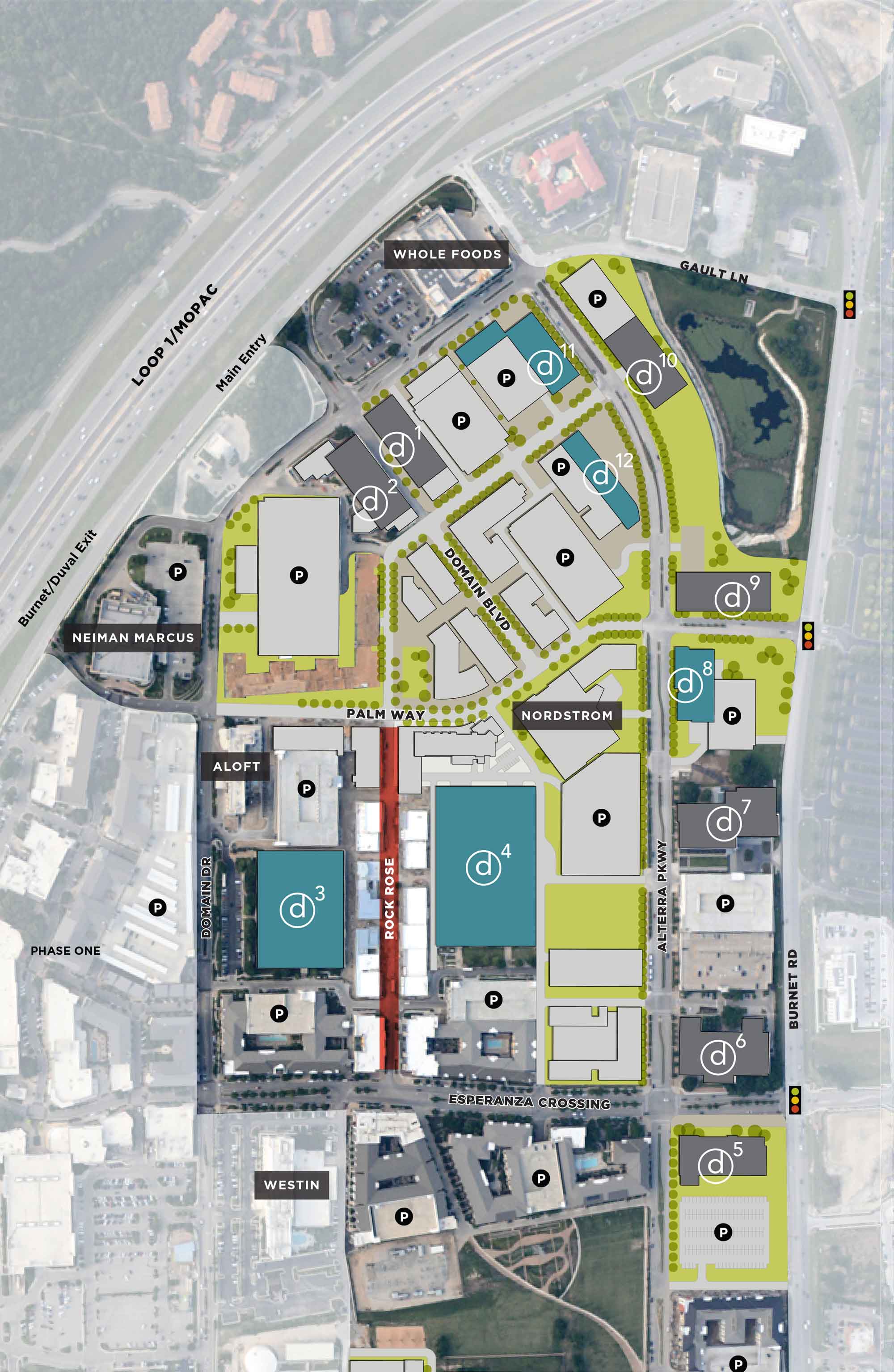 Site Map, Domain Austin